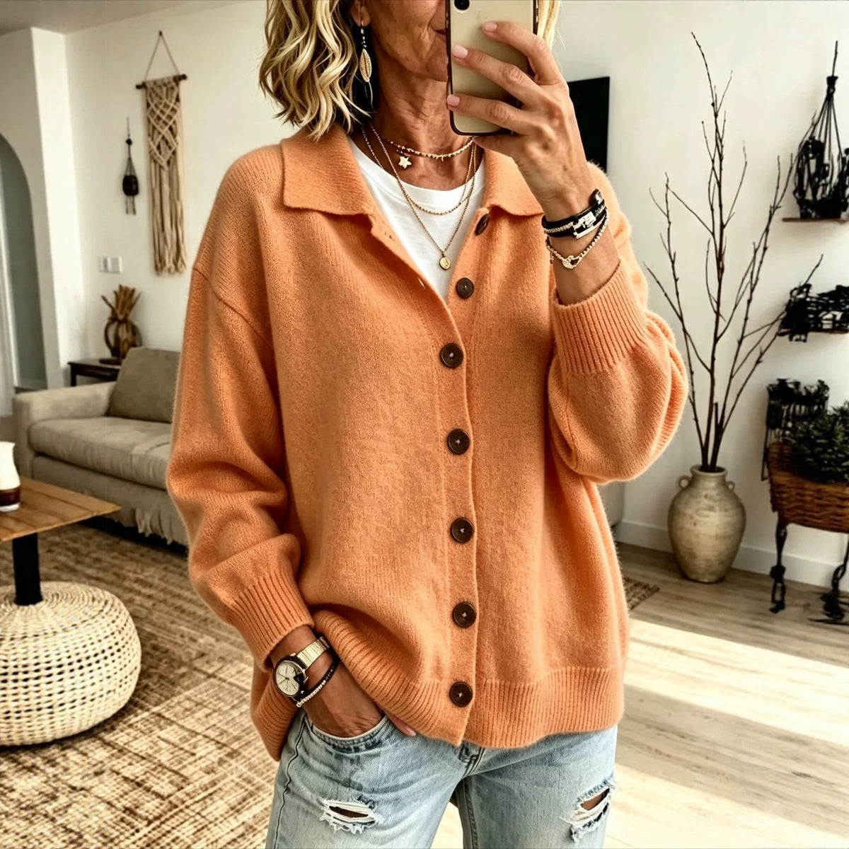 Button-Front Knit Cardigan — product image 4