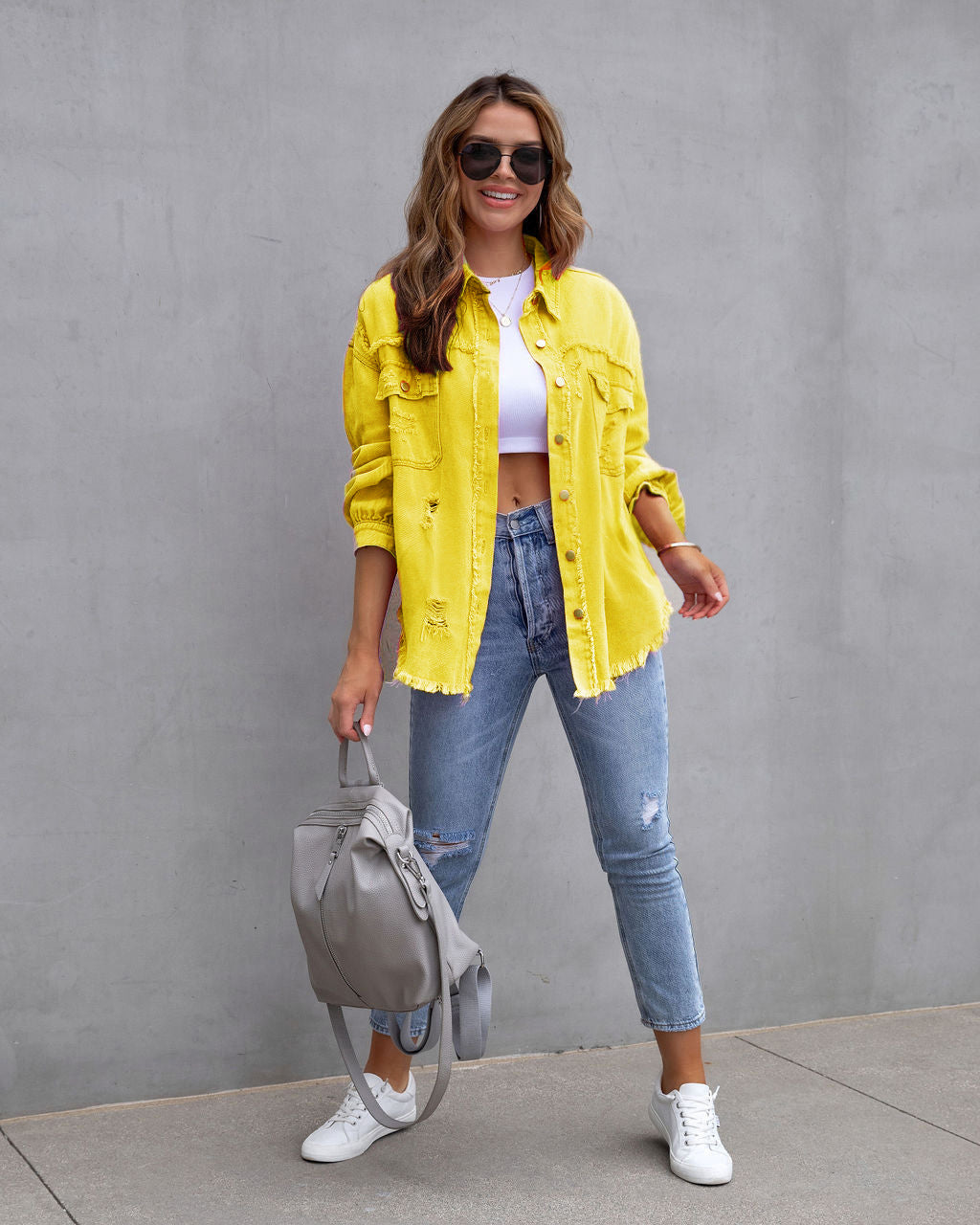 Distressed Longline Shirt Jacket — product image 4