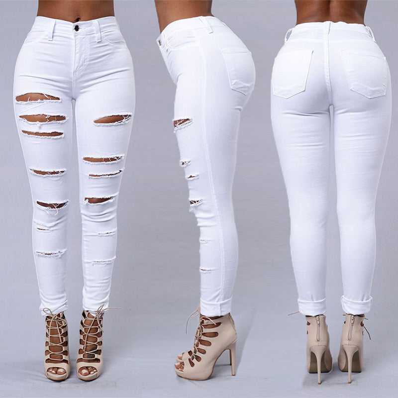 Distressed High-Waist Skinny Jeans — product image 1