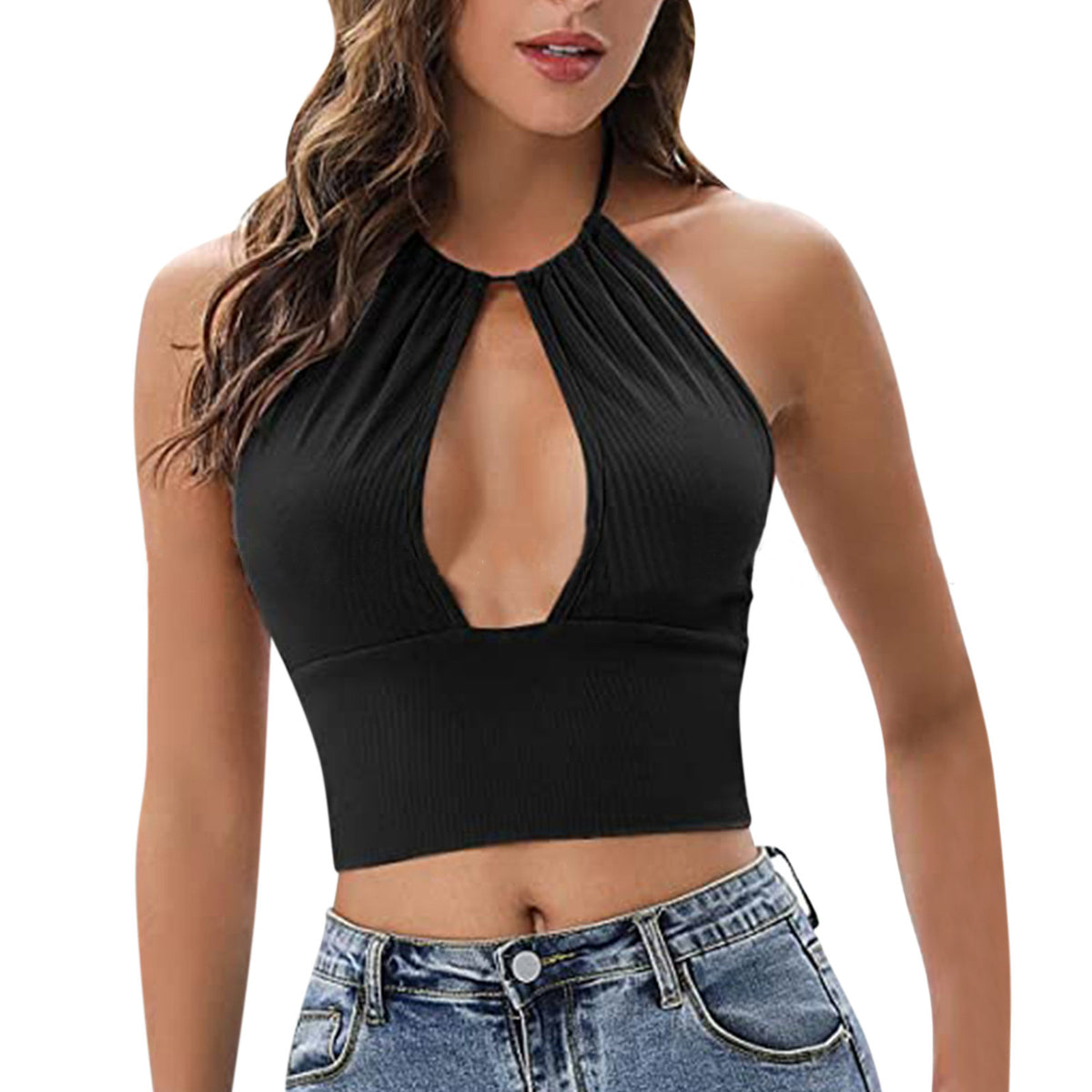 Ribbed Halter Cutout Camisole — product image 10
